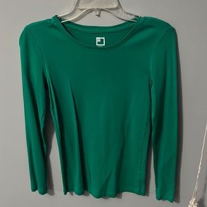 Green long sleeve cotton top JCP